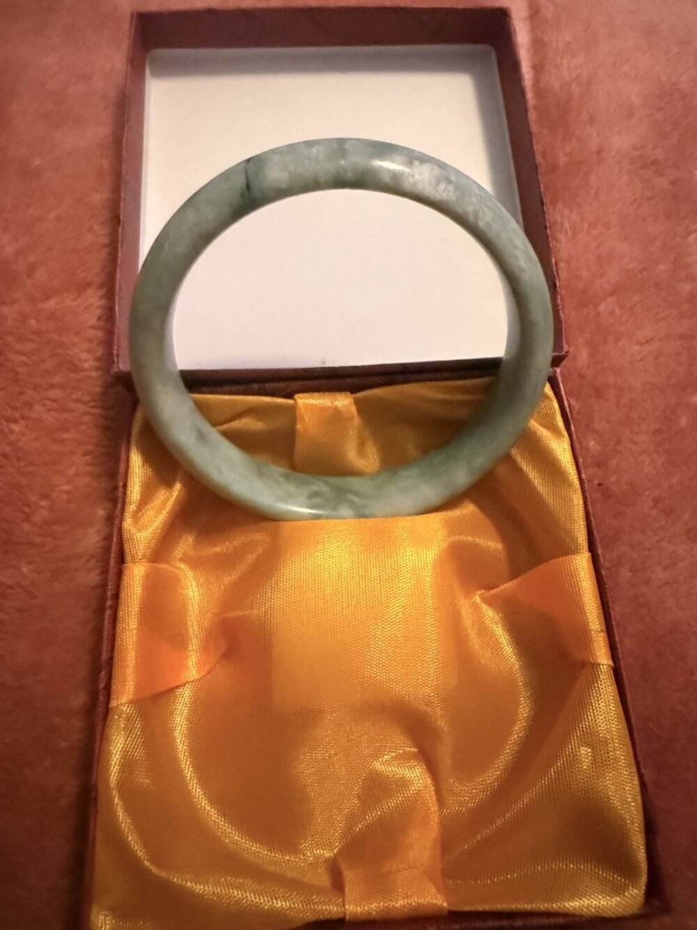 Natural Jade Bangle for Women Guizhou Turquoise green floral design bohemian sty - Picture 2 of 3